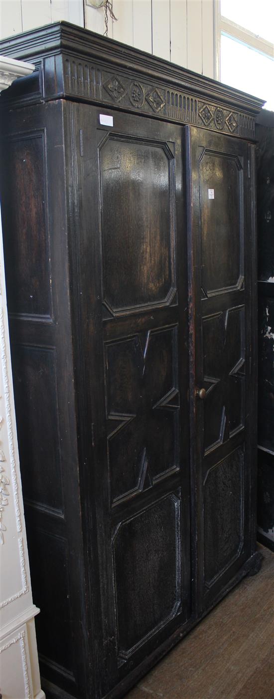 Victorian oak panelled  wardrobe(-)